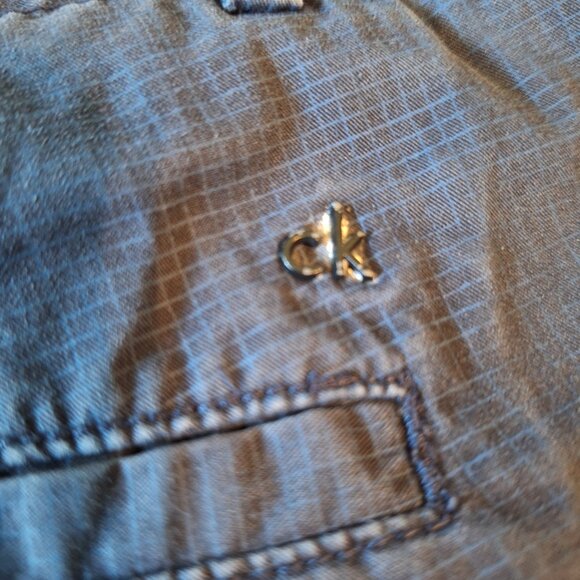 Calvin Klein Shorts Men’s Size 38 Blue Squares 100% Cotton Flat Front Pockets - Picture 8 of 10
